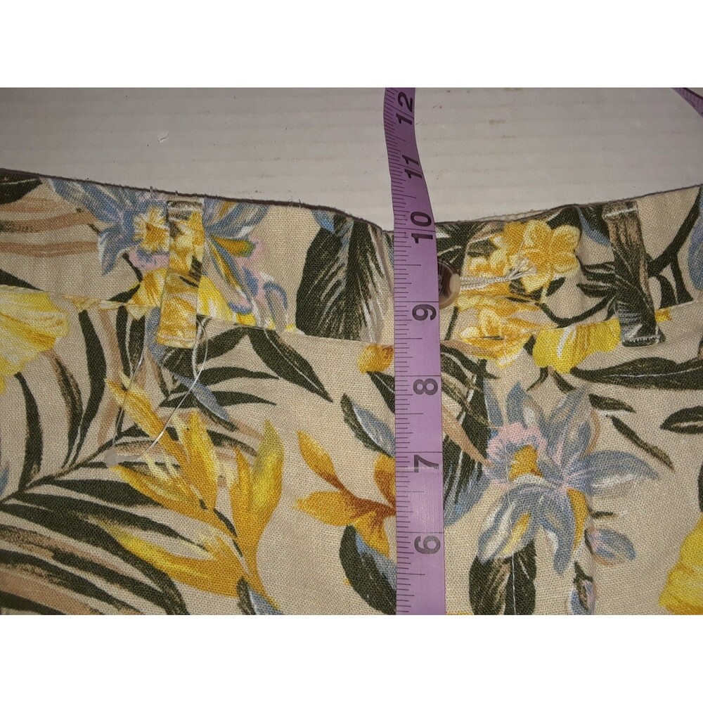 Old Navy Women's Shorts Size 10 Mid Rise Everyday Linen Blend Tropical Print - Picture 5 of 8